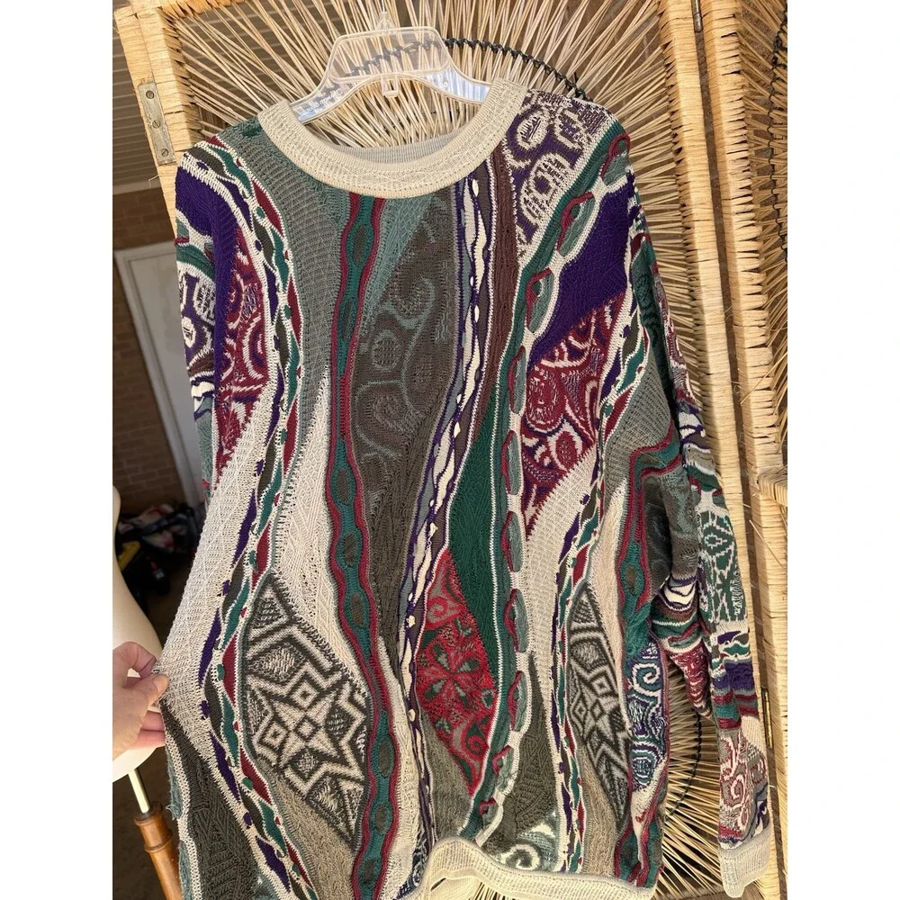 COOGI Australia Vintage Sweater 2XL Multicolor 100% Mercerized Cotton EUC